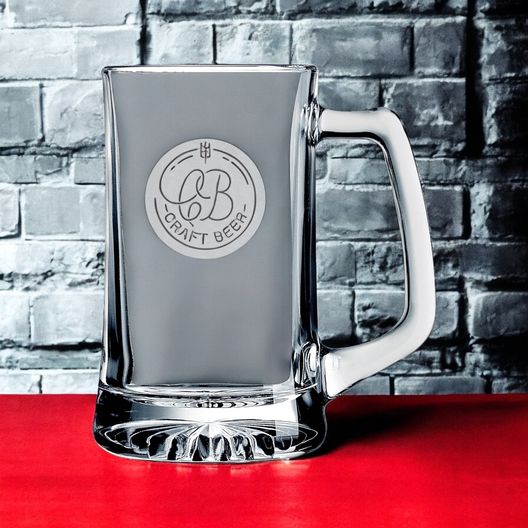 25 oz. Beer Mug with Handle Logo Engraved-AuchShop-Glass