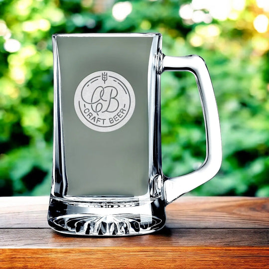 Custom Beer Mug with Handle Logo Engraved AuchShop