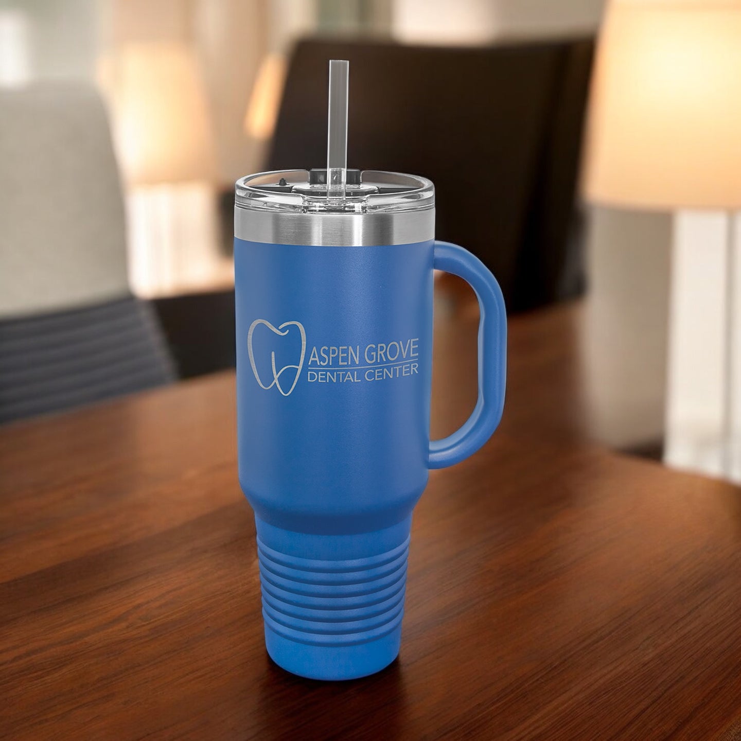 Polar Camel 40 oz. Travel Mug with Handle, Straw Included Logo Engraved - AuchShop -  -  - 