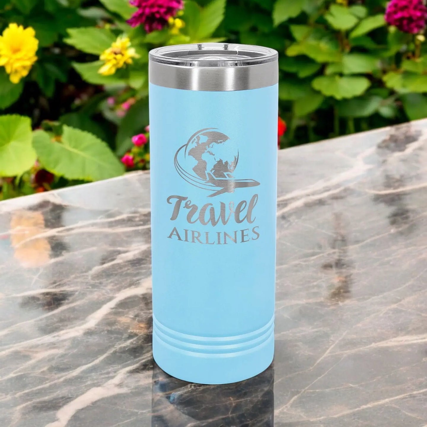 Polar Camel 22 oz. Skinny Tumbler with Slider Lid Logo Engraved-AuchShop-