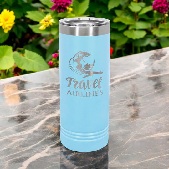 Polar Camel 22 oz. Skinny Tumbler with Slider Lid Logo Engraved-AuchShop-