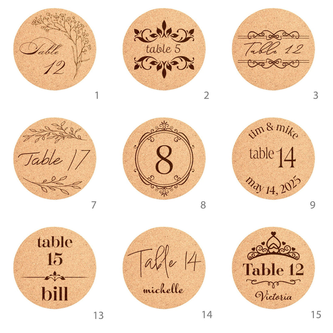 Table Number & Section Coasters-AuchShop-