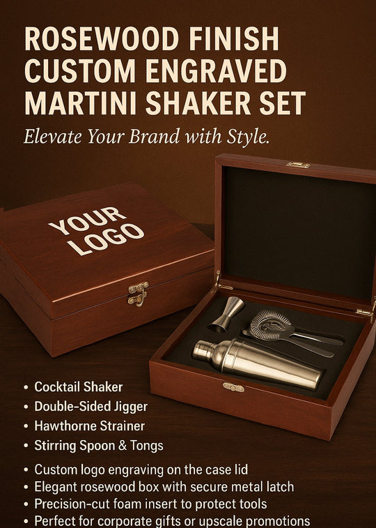 Custom Martini Shaker Logo Engraved-AuchShop
