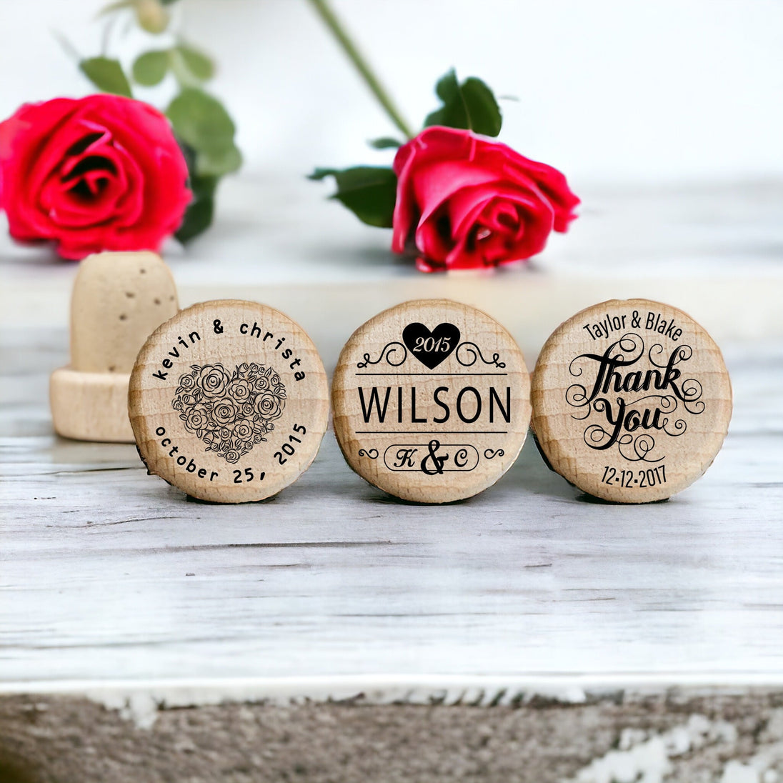 Personalized Engraved Heart Bottle Stoppers - AuchShop-Wine Stopper-1 Designed Premium--