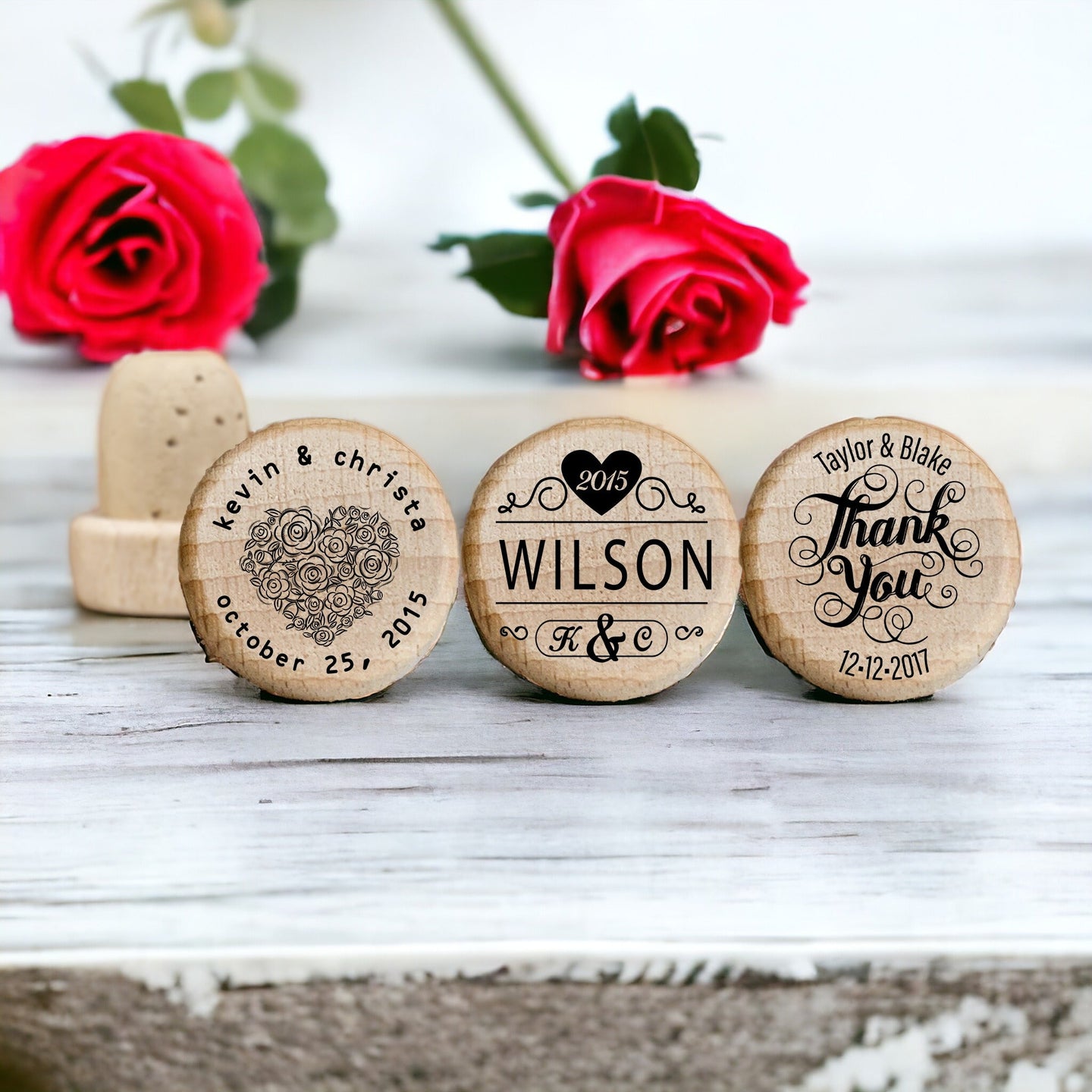 Personalized Engraved Heart Bottle Stoppers - AuchShop-Wine Stopper-1 Designed Premium--