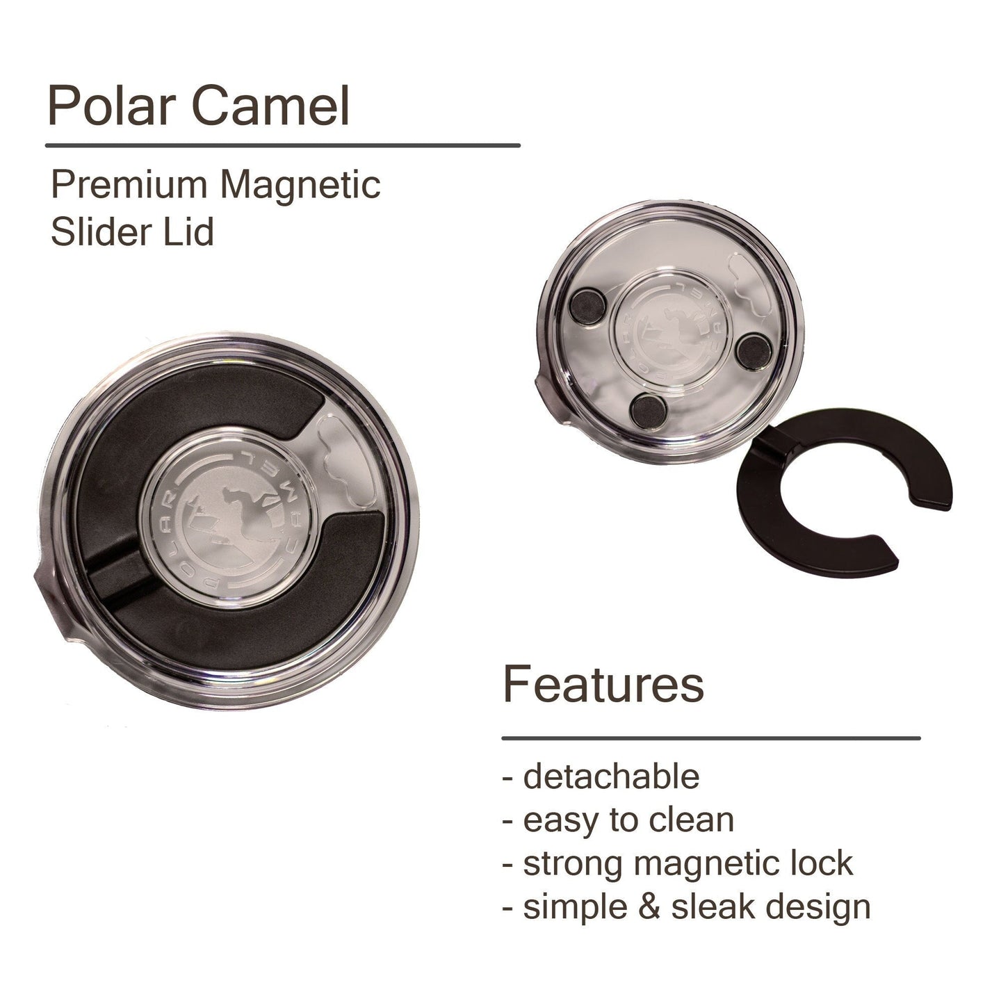 Premium Magnetic Slide Lid for Polar Camel, Ozark Trail, Yeti - AuchShop-Tumbler-20 oz.--